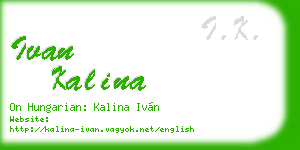 ivan kalina business card